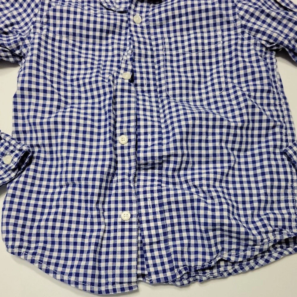 Childrens Place Est 1989 Place Boy 5/6 Button Up Shirt Blue Stripe Pocket Cotton